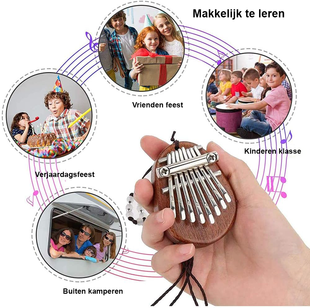 Kalimba van mahoniehout met 17 tanden en draagtas voor beginners