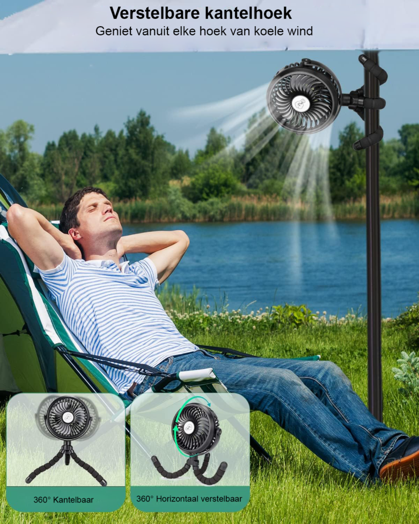 Verstelbare USB-ventilator voor stille en effectieve verkoeling met compact ontwerp en USB-aansluiting