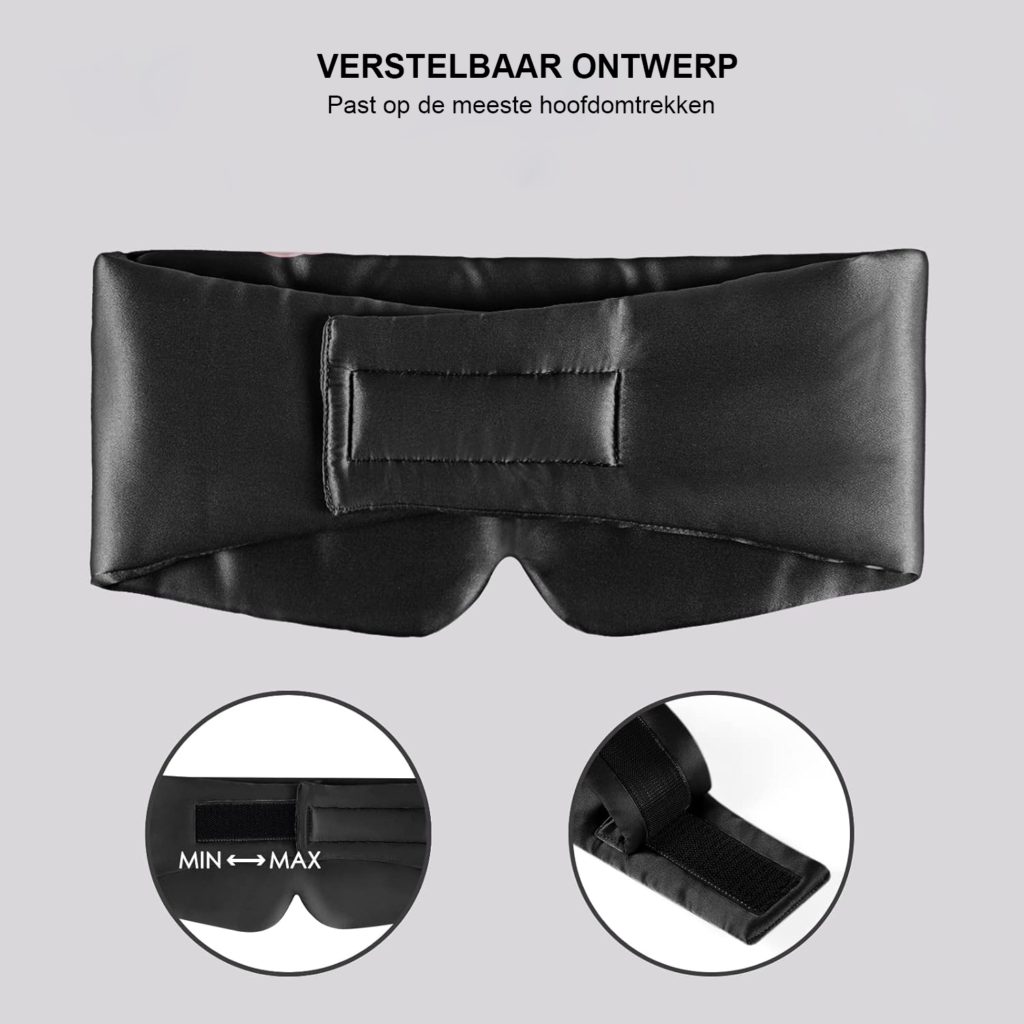 Zijden slaapmasker met verstelbare band voor comfortabele nachtrust