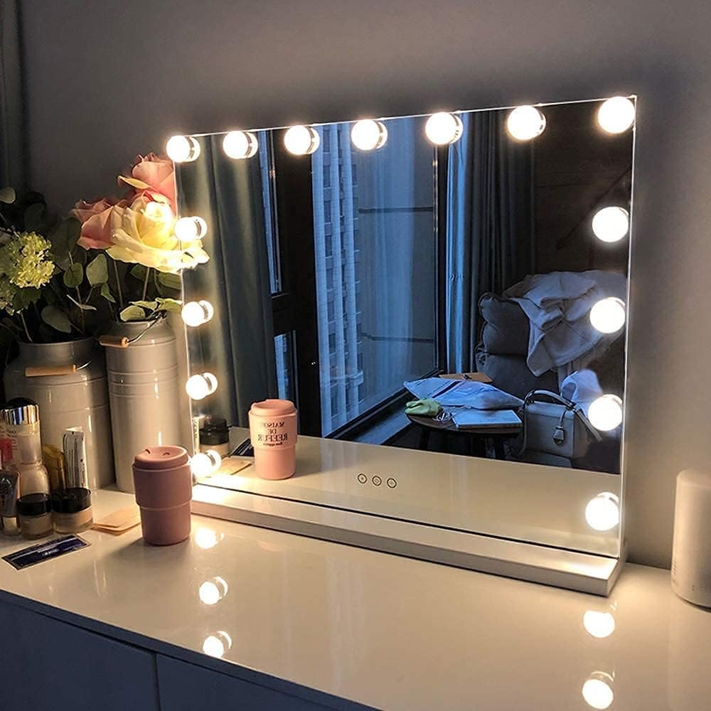 Make-upspiegel met verlichting en USB-oplaadfunctie in Hollywood-stijl