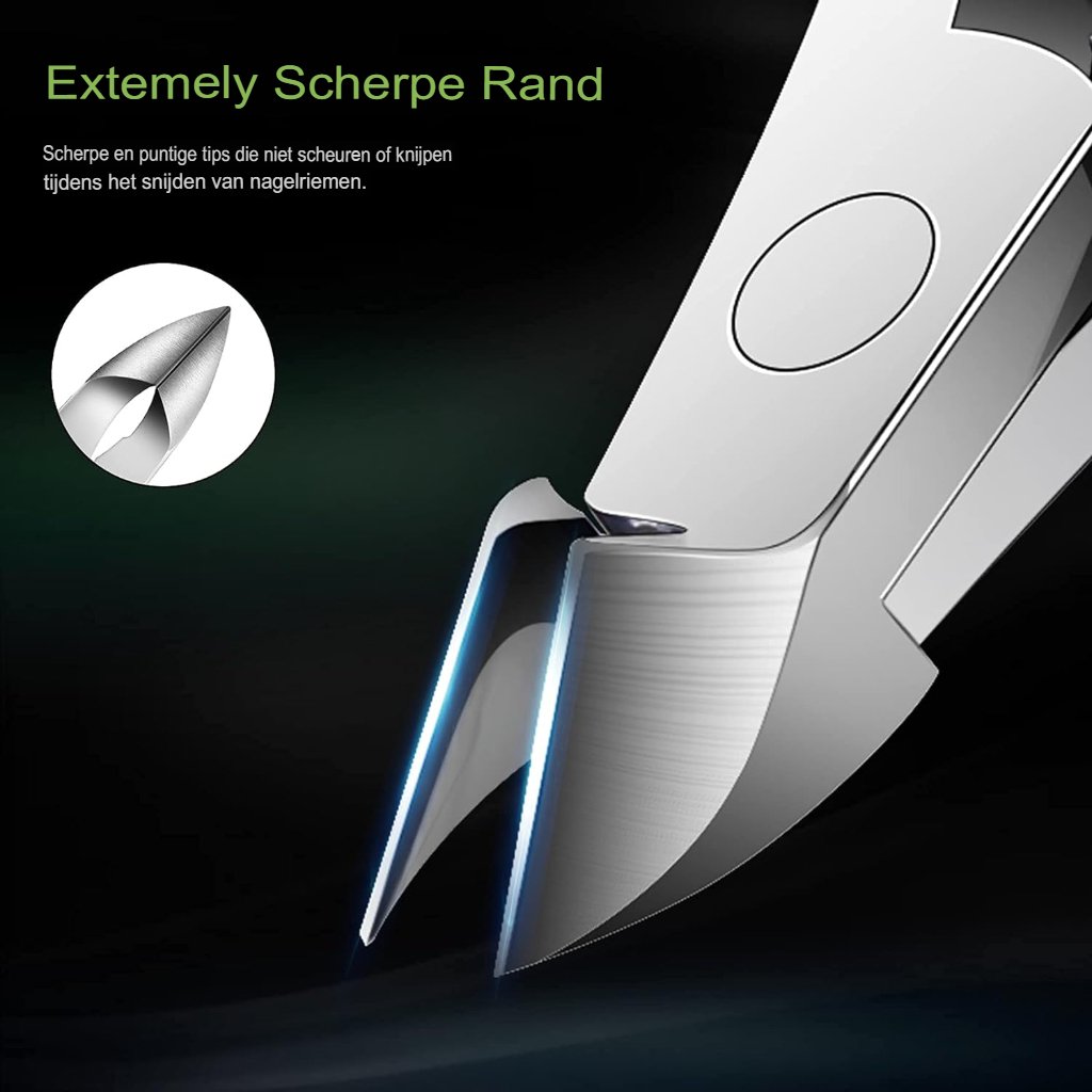 Professionele nagelriemknipper van roestvrij staal met siliconen handvat 9 mm voor manicure
