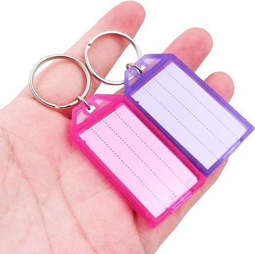 Sleutelhangers met Sleutellabels - Beschrijfbare Sleutelhanger Labels - Voor Thuis, Kantoor en Onderweg - Duurzaam en Handig
