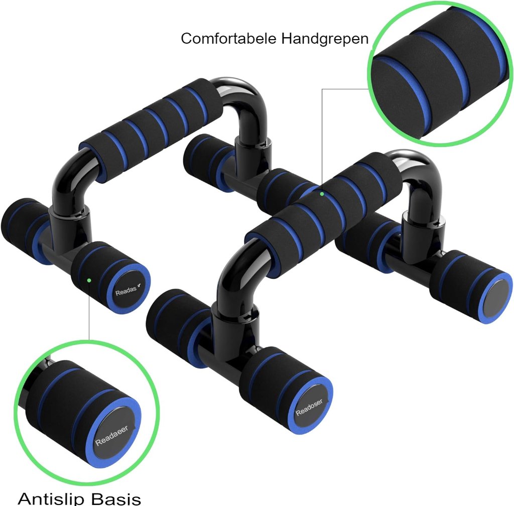 Zwarte push-up beugels met ergonomische handgrepen set van 2