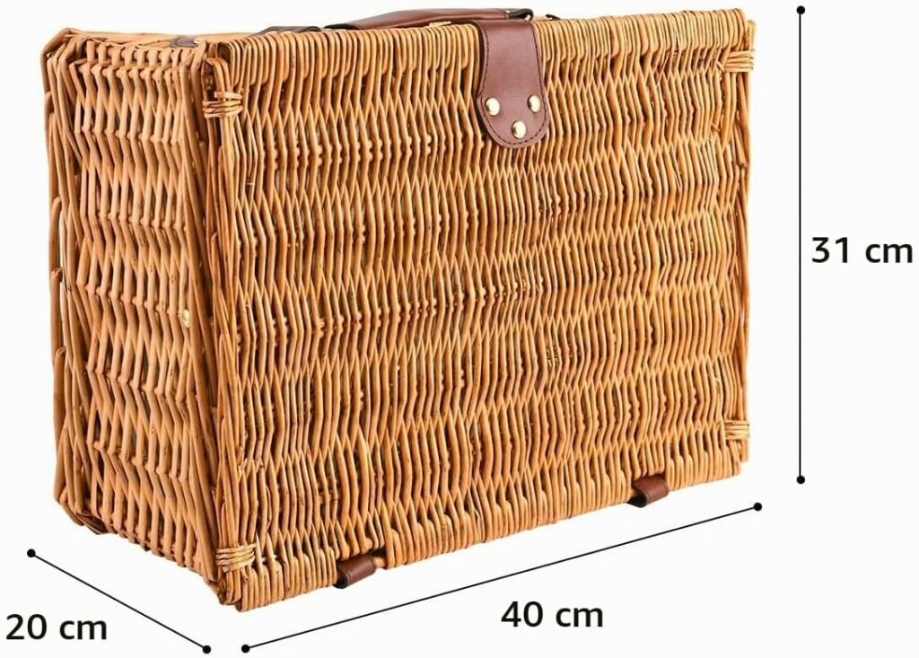 Picknickmand set voor 4 personen met geïsoleerde koeltas en bestekset
