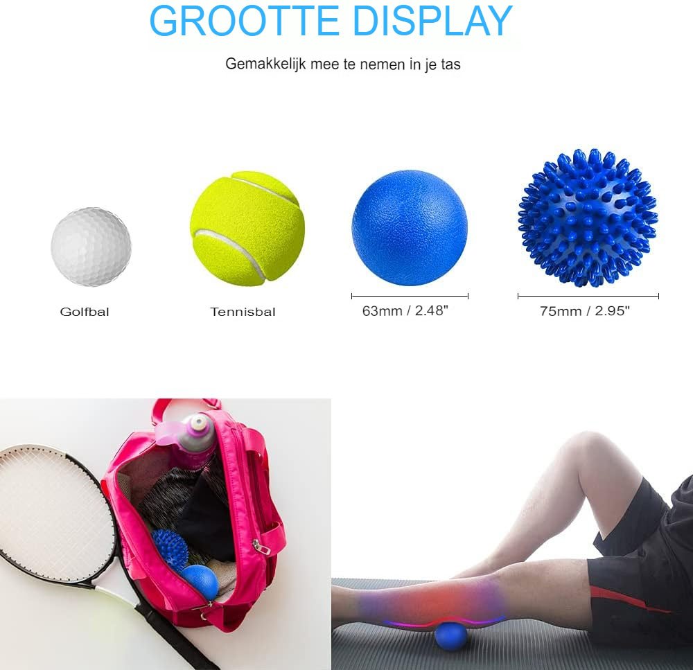 Massagekogelset voor triggerpointtherapie en spiermassage