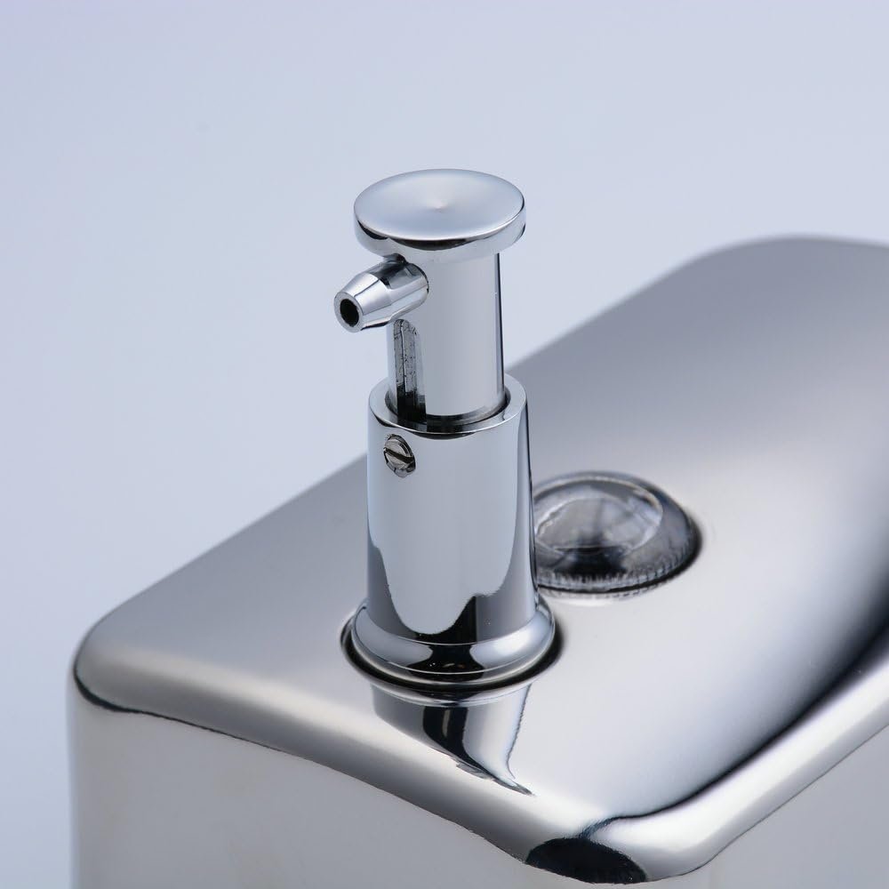 RVS zeepdispenser voor wandmontage met hoogglans afwerking voor badkamer en keuken