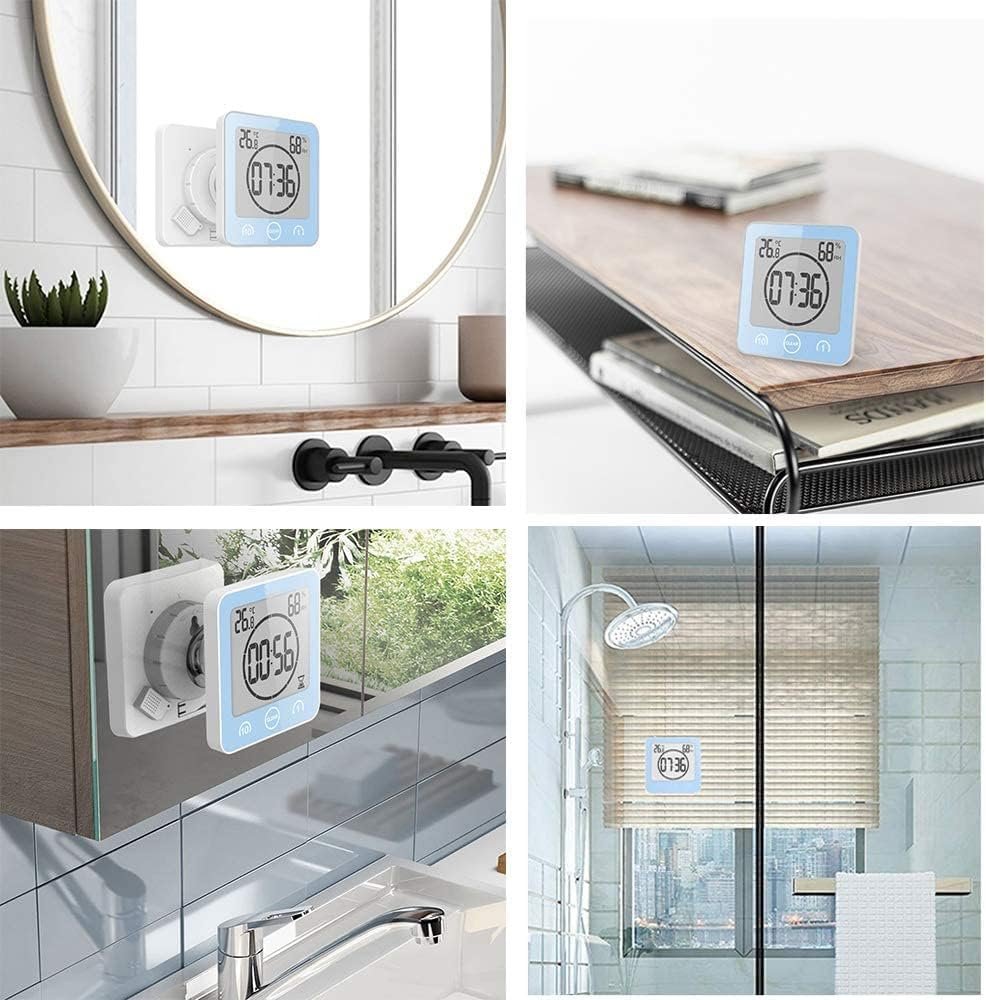 Douche Timer met Hygrometer en Thermometer - Countdown Klok voor Badkamer - Waterbesparend Douchen - Waterbestendig Ontwerp