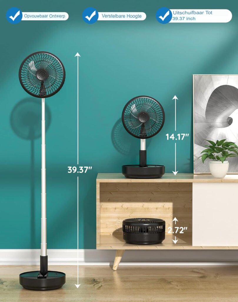 Tafelventilator met Afstandsbediening - USB Ventilator voor Verfrissende Luchtstroom - Draagbaar en Stil - Oscillerend Design