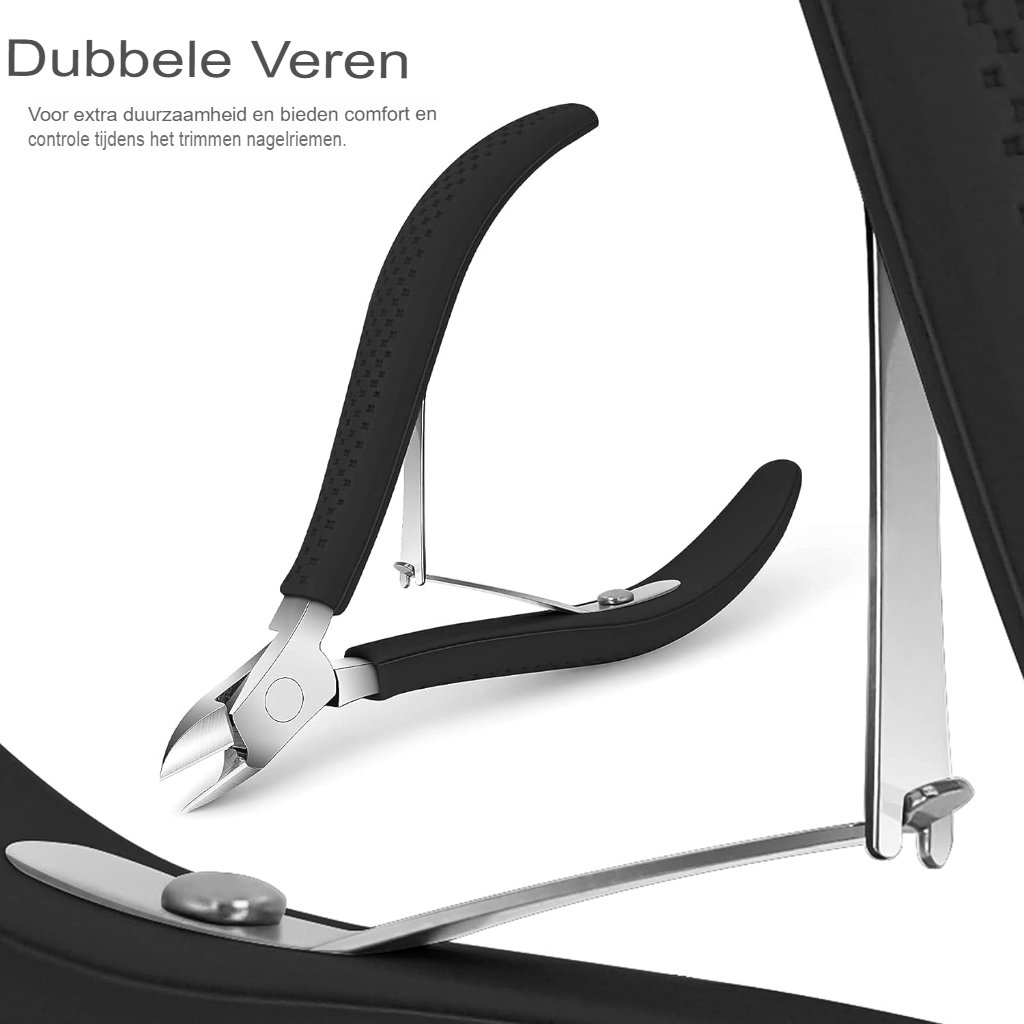 Professionele nagelriemknipper van roestvrij staal met siliconen handvat voor manicure, 9 mm