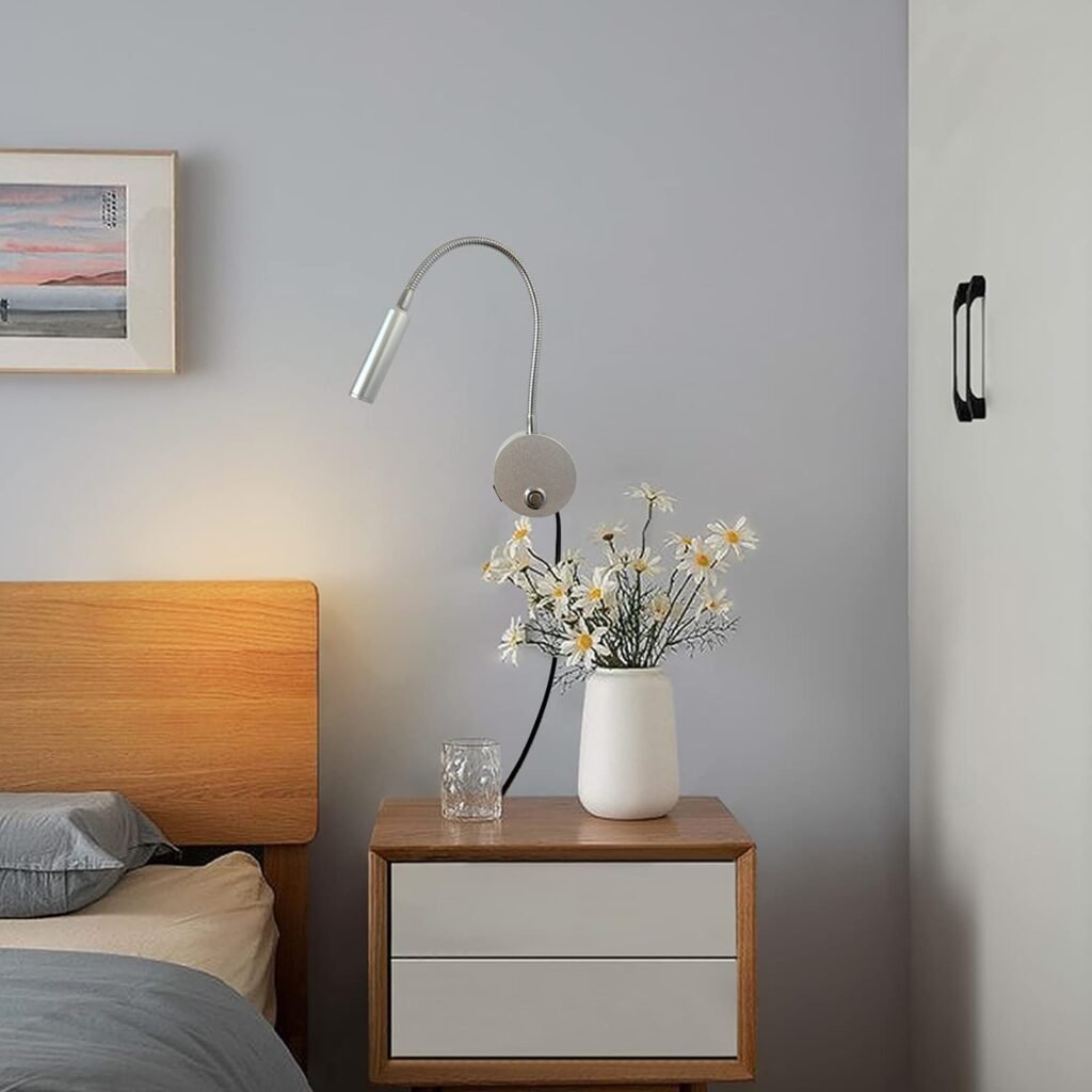 Dimbare leeslamp met flexibele hals voor bed en studeren