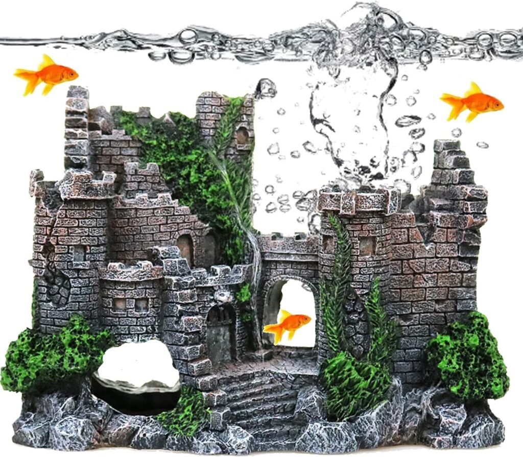 Aquarium decoratie ornamenten set met kunstmatige planten en realistisch design