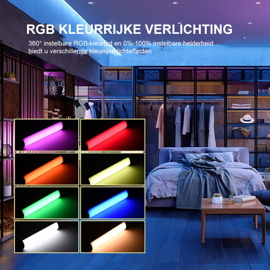 LED videolamp voor fotografie en videoconferenties met instelbare helderheid en lichteffecten