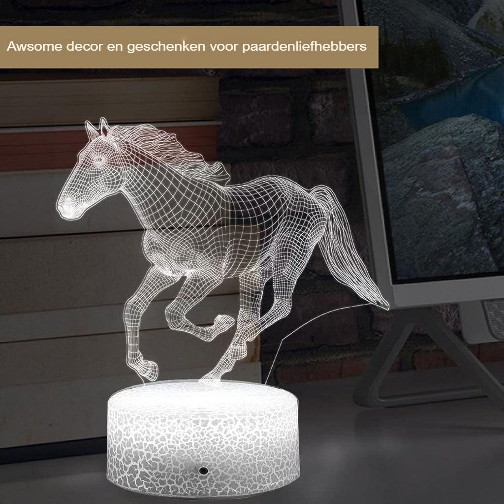 Nachtlamp paarden met afstandsbediening en verstelbare verlichting