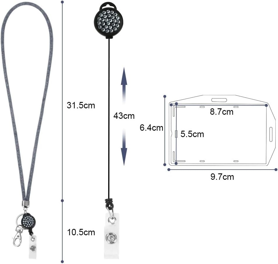 Transparante kaarthouder met lanyard en sleutelhanger voor ID badge