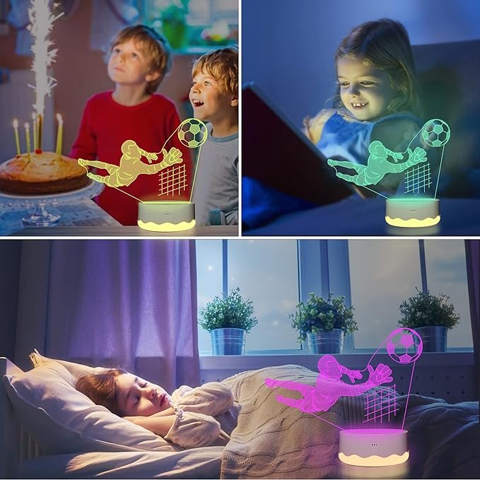 Voetballamp 3D Illusie - Kleurveranderende Nachtlamp - 16 Kleuren met Afstandsbediening - Decoratieve Lamp voor Voetbalfans