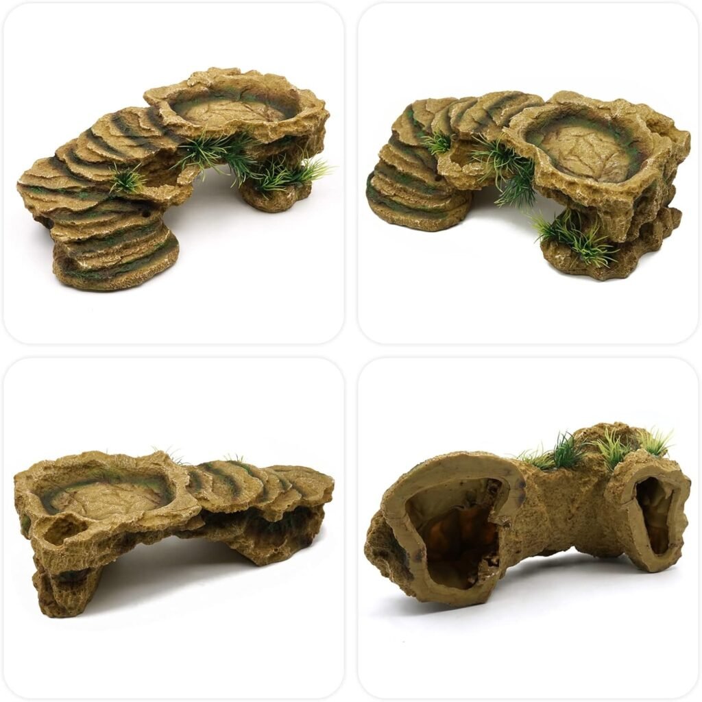 Schildpad schuilplaats van natuurlijk drijfhout voor terrarium, geschikt voor schildpadden en hagedissen, 30 x 15 x 10 cm
