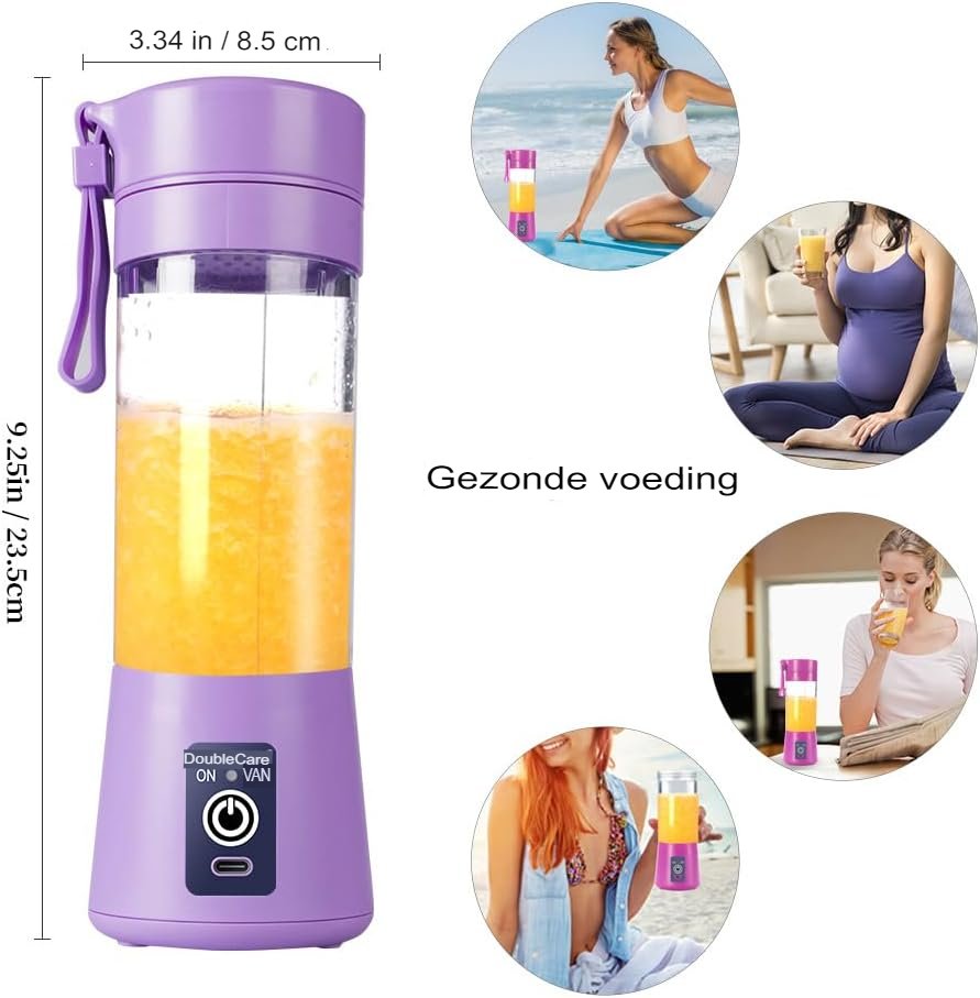 Draagbare elektrische USB sapcentrifuge en mini mixer voor smoothies, compact en geschikt voor onderweg