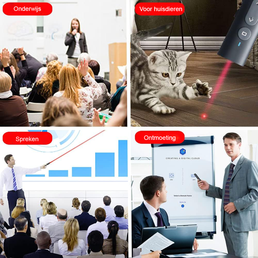 Draadloze Presenter met Hyperlink en Volumeregeling - PowerPoint Afstandsbediening - Voor Vergaderingen en Onderwijs
