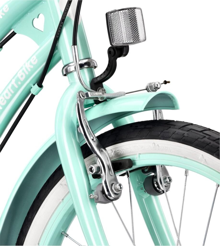 Meisjesfiets 20 inch met 6 versnellingen, V-brake remmen, bagagedrager en reflectoren