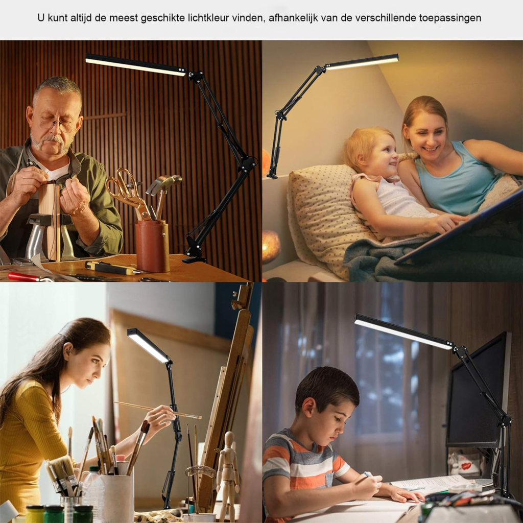 Dimbare monitorlamp met daglicht en flexibele arm