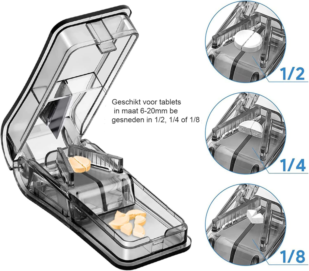 Pillensnijder - Medicijnverdeler voor nauwkeurige dosering - Compact en draagbaar - Geschikt voor verschillende tabletten