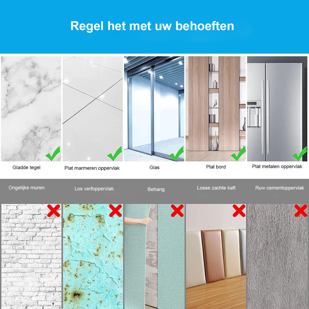 Spiegeltegels Zelfklevend Rechthoekig - Flexibele Spiegel Wanddecoratie - Hoogglans Reflectie - Eenvoudige Installatie