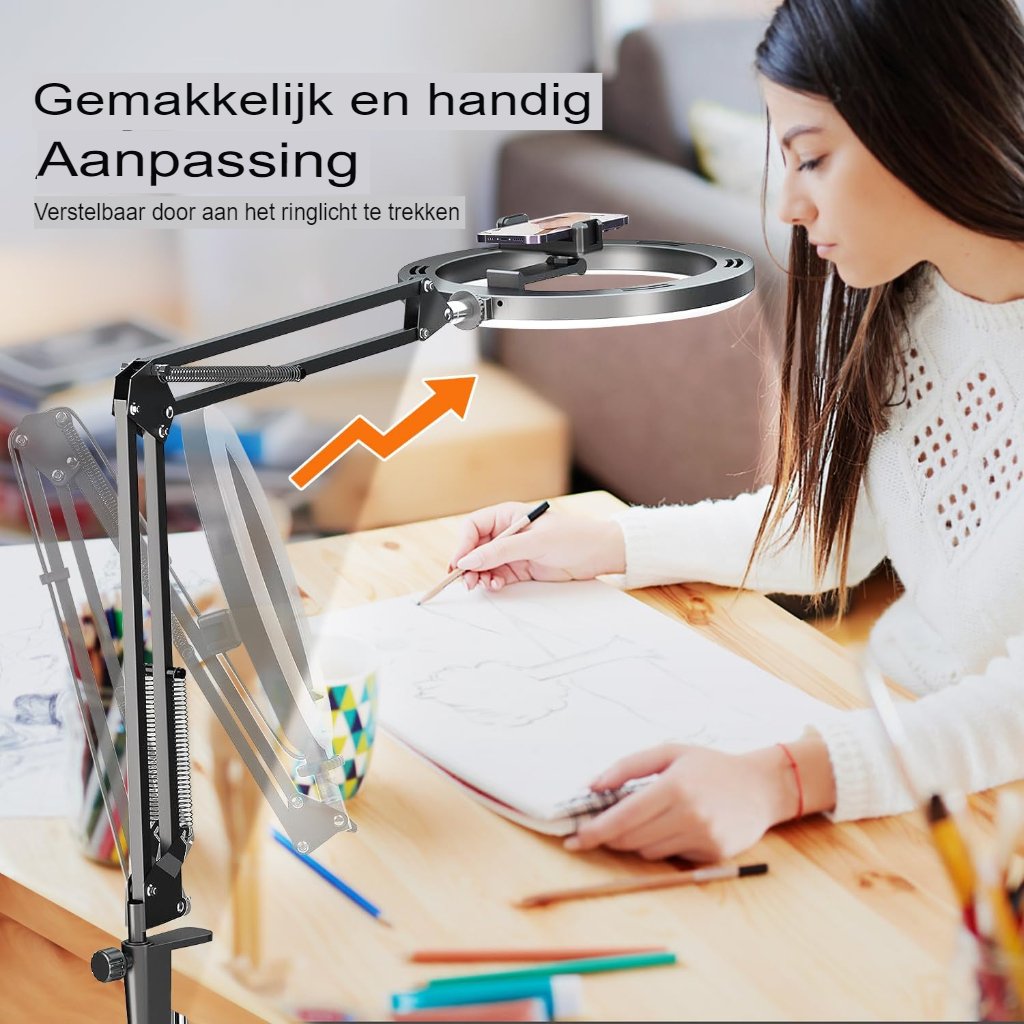 Telefoonhouder met afstandsbediening voor overheadcamera, flexibel en draadloos voor livestreaming en video-opnames