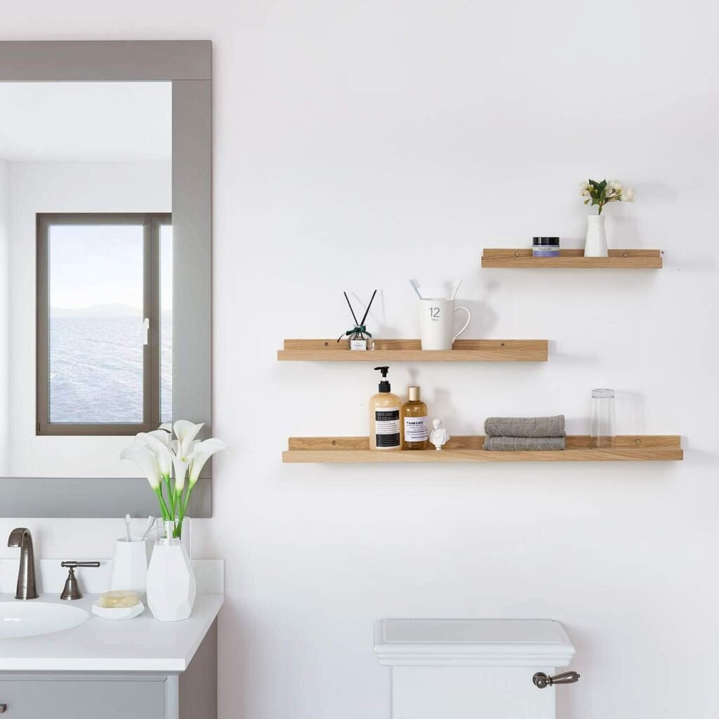 Zwevende Wandplank - Wandplank voor Woonkamer of Slaapkamer - Houten Plank - Naturel Kleur - Wandmontage