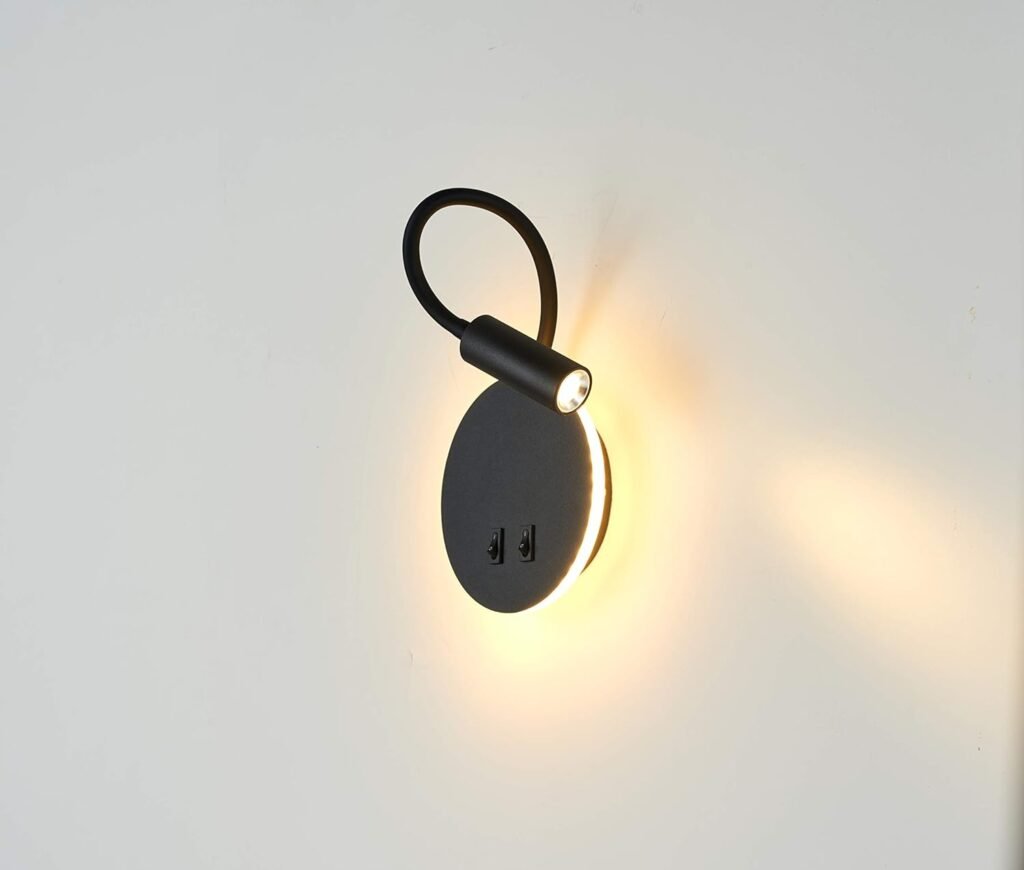 Leeslamp voor bed met flexibele arm, warm wit licht en USB-oplaadpoort