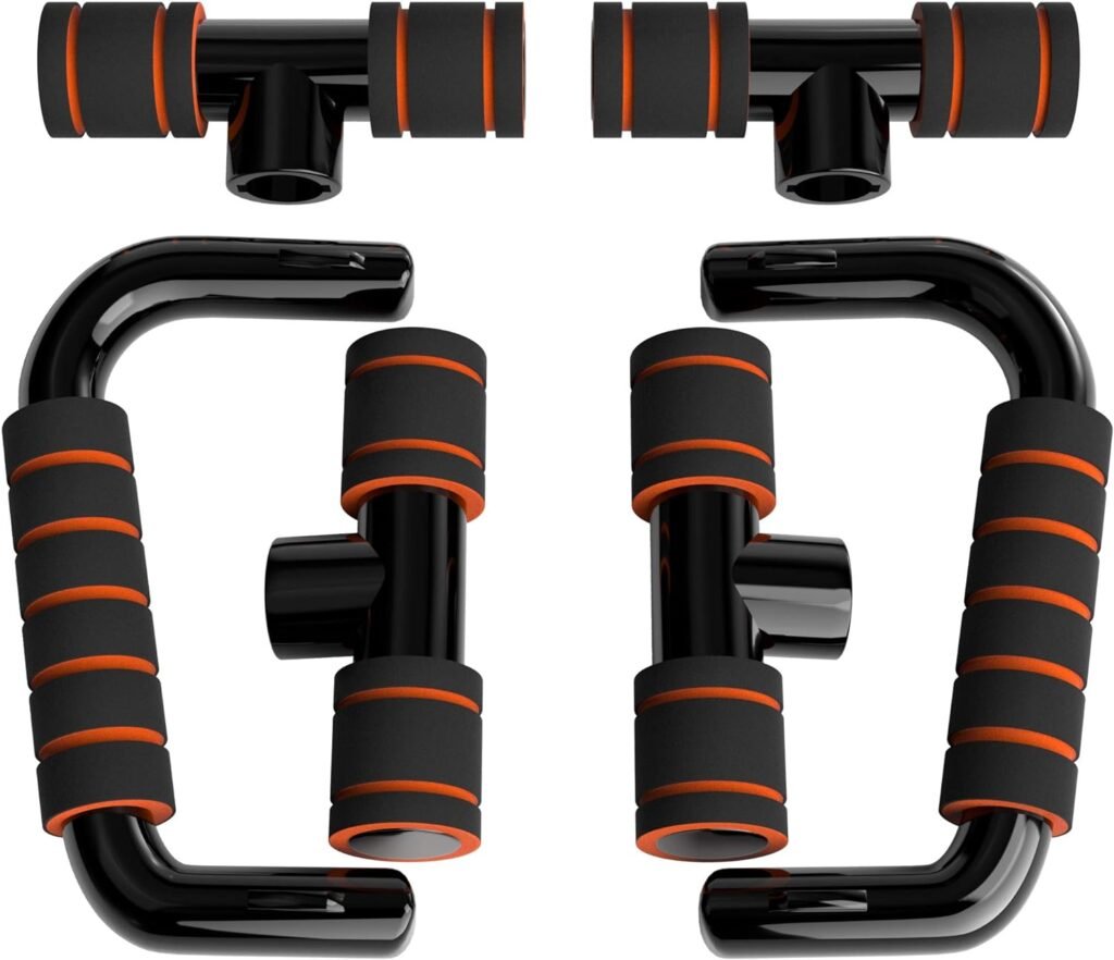 Push-up stands voor thuisfitness, ergonomische opdrukbeugels, set van 2 zwarte handgrepen
