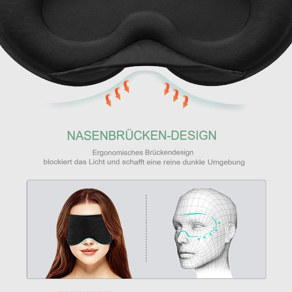 Verduisterend slaapmasker van zachte stof met verstelbare band