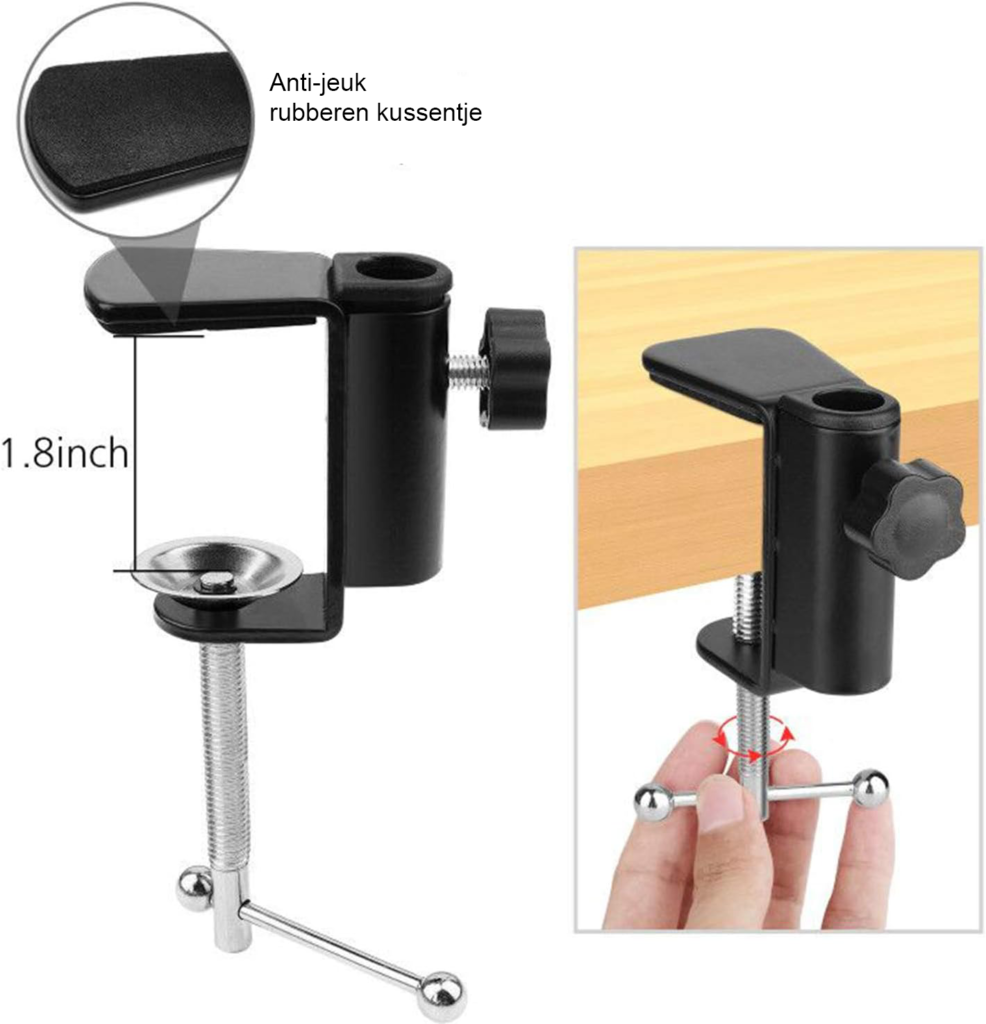 Telefoonhouder voor Tafelblad - Flexibel en Verstelbaar - Handsfree Smartphonehouder - Zwart, 4-6 inch