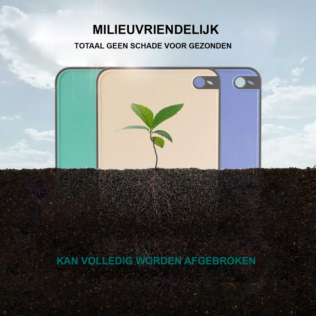 Kunststof Snijplank - Dubbelzijdig Snijoppervlak - Antibacterieel - Vaatwasserbestendig - Voor Ontbijt, Groenten en Keukenbereiding