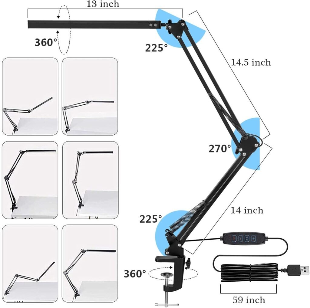 Dimbare monitorlamp met daglicht en flexibele arm