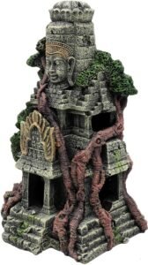 Aquariumdecoratie Boeddhabeeld – Aquarium Ornament met Kunstplanten – Realistische Steenornamenten – Natuurlijke Aquariuminrichting