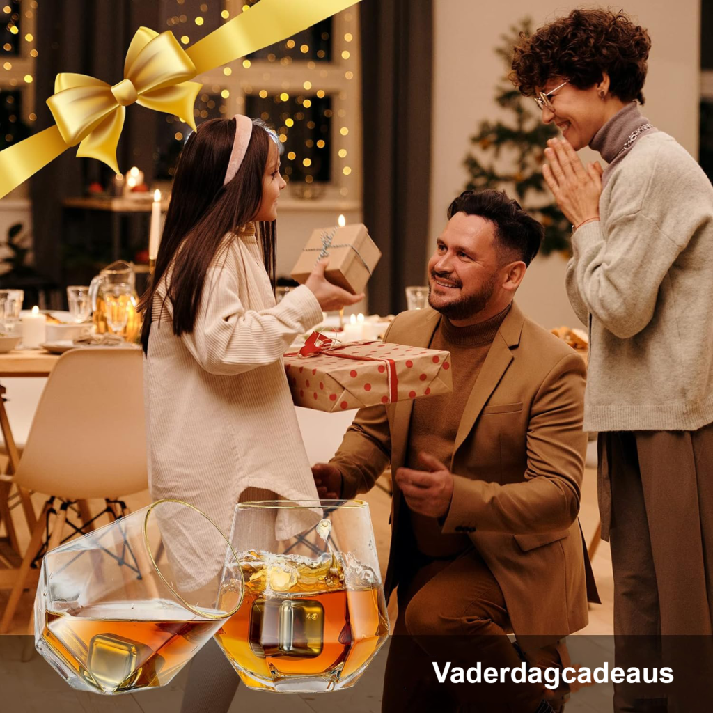 Whiskeyglazen Set van 2 - Tumbler Glazen met Diamantpatroon - Voor Bourbon en Rum - 300 ml