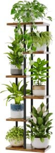 Plantenrek Hout voor Buiten – Plantenstandaard voor Balkon en Tuin – Meerdere Planten – Ruimtebesparend Rek