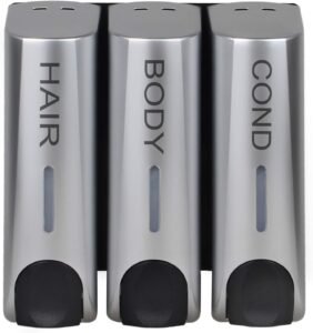Zeepdispenser Set 3-Vaks – Wandmontage voor Douche en Badkamer – Voor Zeep, Shampoo en Conditioner – Zilver