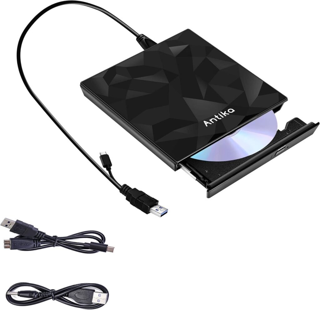 Externe CD DVD drive USB-C USB 3.0 voor laptop, desktop, MacBook en Windows PC