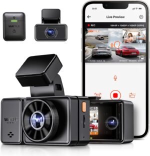 Spraakgestuurde dashcam met parkeerbewaking, Full HD en nachtzicht voor vrachtwagens, 170° kijkhoek