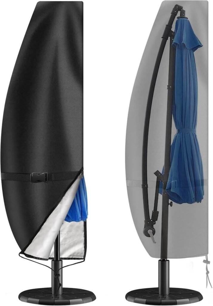 Parasolhoes voor zweefparasol 420D Oxford waterdicht met rits 280 x 30/81 cm zwart