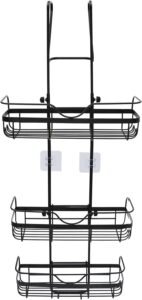Douche Caddy voor Over de Deur – Douche Organizer Zonder Boren – RVS Badkamerrek met 3 Niveaus – Inclusief Scheermeshouder en Zeepbakje