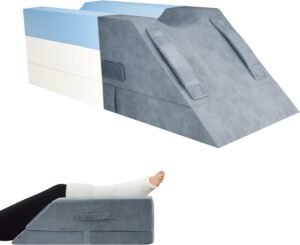 Ergonomisch verstelbaar beenverhogingskussen voor zijslapers, wit PVC, 60 x 30 x 15 cm