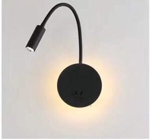 Leeslamp voor bed met flexibele arm, warm wit licht en USB-oplaadpoort