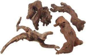 Natuurlijk drijfhout voor reptielen en aquariumdecoratie met unieke structuur en realistische details
