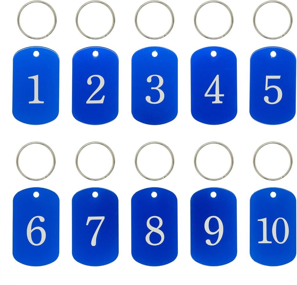 Aluminium gegraveerde nummerlabels en sleutelhangers set met personaliseerbare ID-tags en gravure