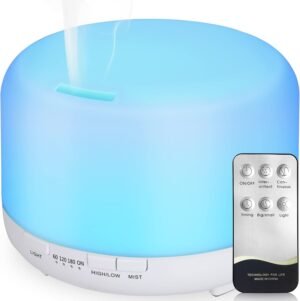 Aromadiffuser 450 ml met timer, LED-verlichting en stille ultrasone technologie