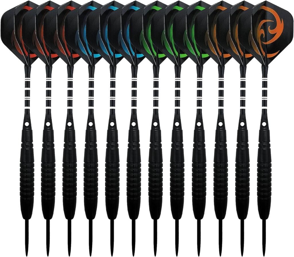 Dartpijlen set met professionele dartpijlpuntenslijper en complete dartset