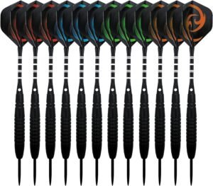 Dartpijlen set met professionele dartpijlpuntenslijper en complete dartset
