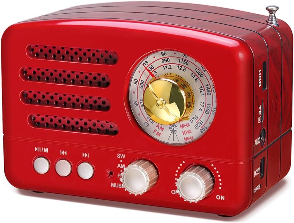 Draagbare radio met batterijvoeding en AM/FM voor onderweg, reizen, kamperen en buitengebruik
